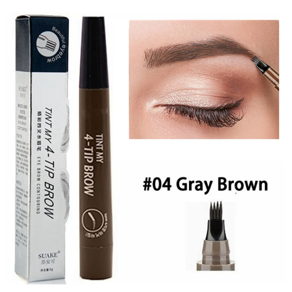 Crayon à sourcils liquide imperméable à l'eau, stylo à sourcils longue durée, stylo à sourcils à 4 pointes de fourchette, stylo à sourcils cosmétique, crayon à sourcils microlame Crayon à sourcils liquide imperméable à l'eau, stylo à sourcils longue durée, stylo à sourcils à 4 pointes de fourchette, stylo à sourcils cosmétique, crayon à sourcils microlame