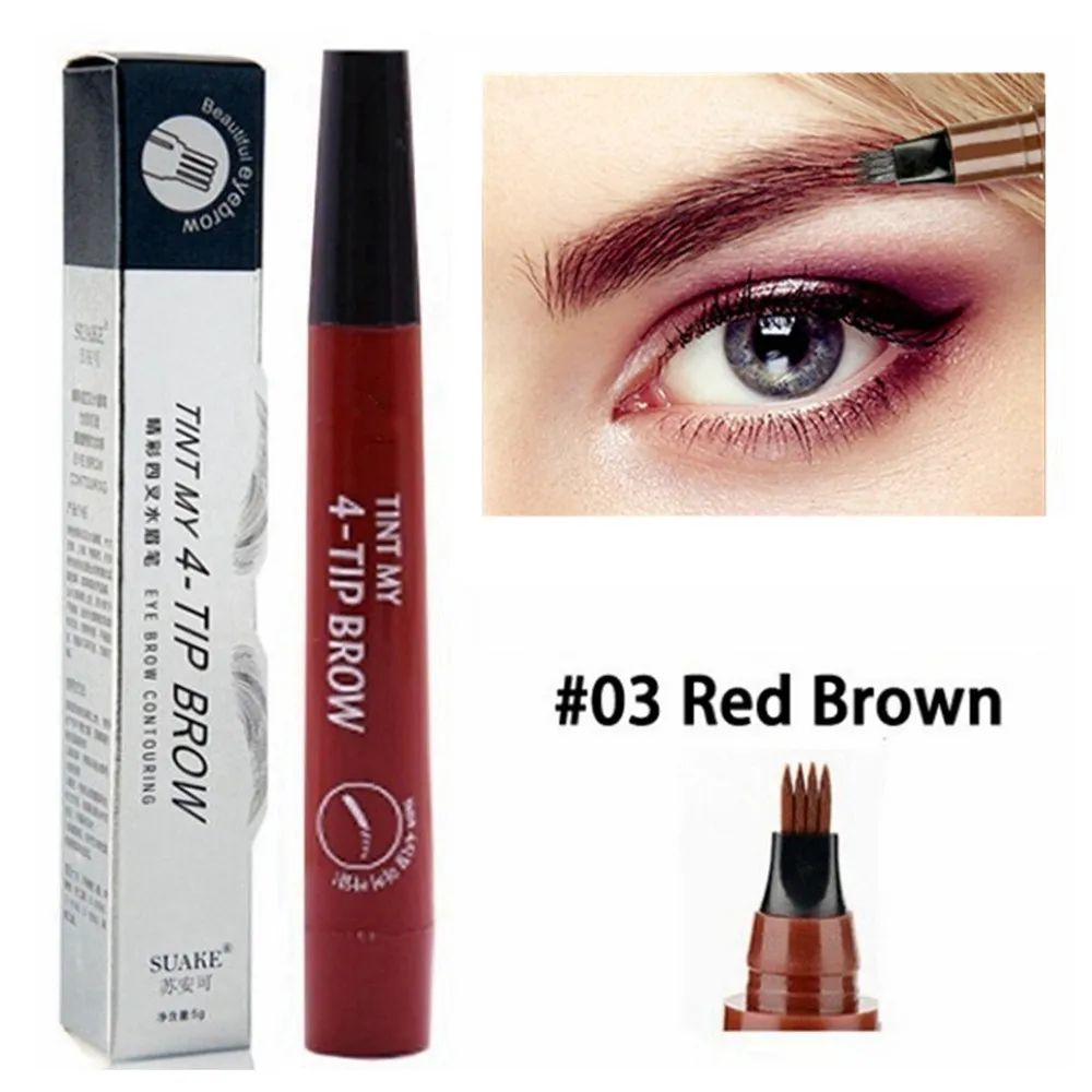 Crayon à sourcils liquide imperméable à l'eau, stylo à sourcils longue durée, stylo à sourcils à 4 pointes de fourchette, stylo à sourcils cosmétique, crayon à sourcils microlame Crayon à sourcils liquide imperméable à l'eau, stylo à sourcils longue durée, stylo à sourcils à 4 pointes de fourchette, stylo à sourcils cosmétique, crayon à sourcils microlame