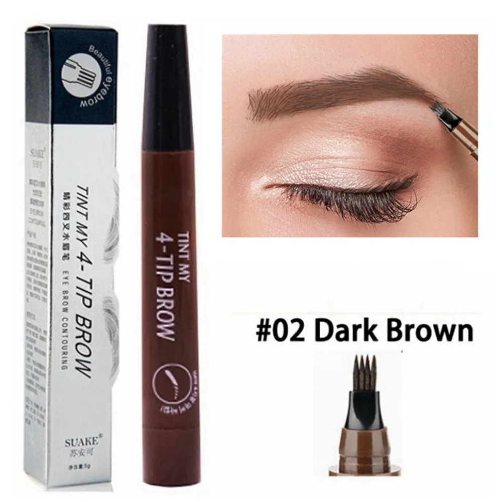 Crayon à sourcils liquide imperméable à l'eau, stylo à sourcils longue durée, stylo à sourcils à 4 pointes de fourchette, stylo à sourcils cosmétique, crayon à sourcils microlame Crayon à sourcils liquide imperméable à l'eau, stylo à sourcils longue durée, stylo à sourcils à 4 pointes de fourchette, stylo à sourcils cosmétique, crayon à sourcils microlame