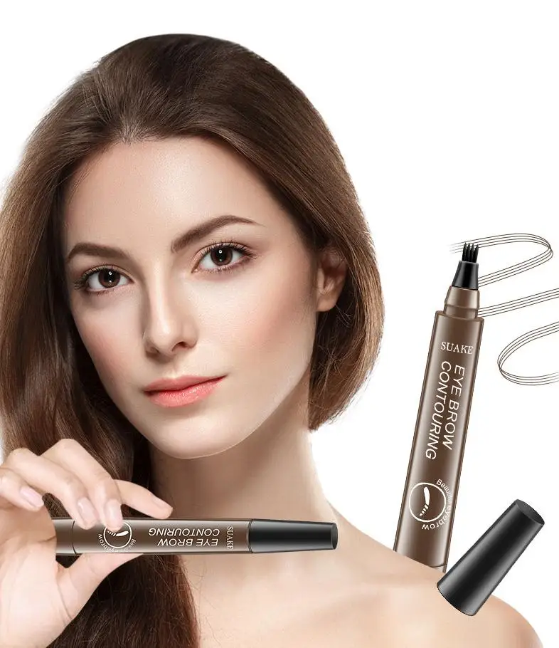 Crayon à sourcils liquide imperméable à l'eau, stylo à sourcils longue durée, stylo à sourcils à 4 pointes de fourchette, stylo à sourcils cosmétique, crayon à sourcils microlame – Image 5