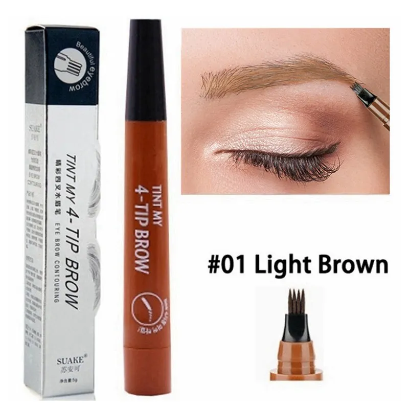 Crayon à sourcils liquide imperméable à l'eau, stylo à sourcils longue durée, stylo à sourcils à 4 pointes de fourchette, stylo à sourcils cosmétique, crayon à sourcils microlame Crayon à sourcils liquide imperméable à l'eau, stylo à sourcils longue durée, stylo à sourcils à 4 pointes de fourchette, stylo à sourcils cosmétique, crayon à sourcils microlame
