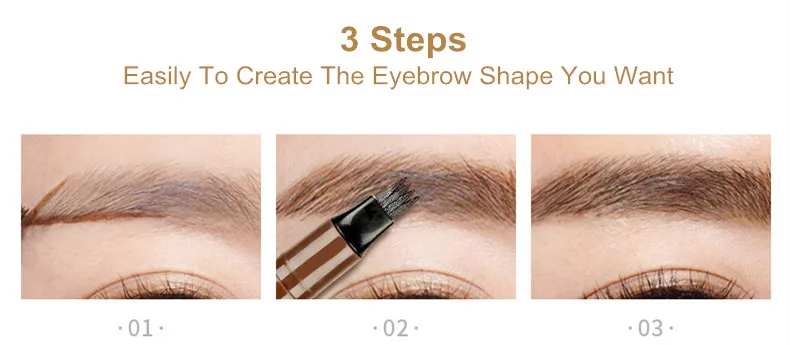 Crayon à sourcils liquide imperméable à l'eau, stylo à sourcils longue durée, stylo à sourcils à 4 pointes de fourchette, stylo à sourcils cosmétique, crayon à sourcils microlame Crayon à sourcils liquide imperméable à l'eau, stylo à sourcils longue durée, stylo à sourcils à 4 pointes de fourchette, stylo à sourcils cosmétique, crayon à sourcils microlame