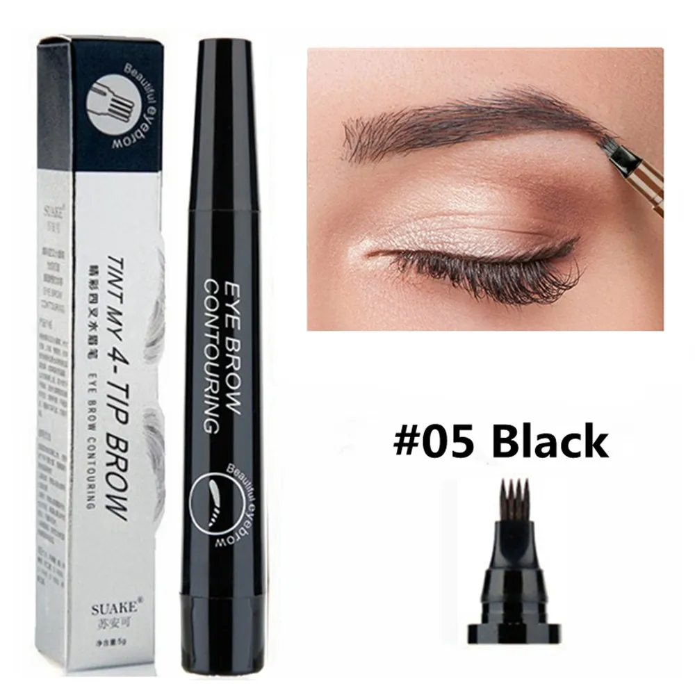 Crayon à sourcils liquide imperméable à l'eau, stylo à sourcils longue durée, stylo à sourcils à 4 pointes de fourchette, stylo à sourcils cosmétique, crayon à sourcils microlame Crayon à sourcils liquide imperméable à l'eau, stylo à sourcils longue durée, stylo à sourcils à 4 pointes de fourchette, stylo à sourcils cosmétique, crayon à sourcils microlame